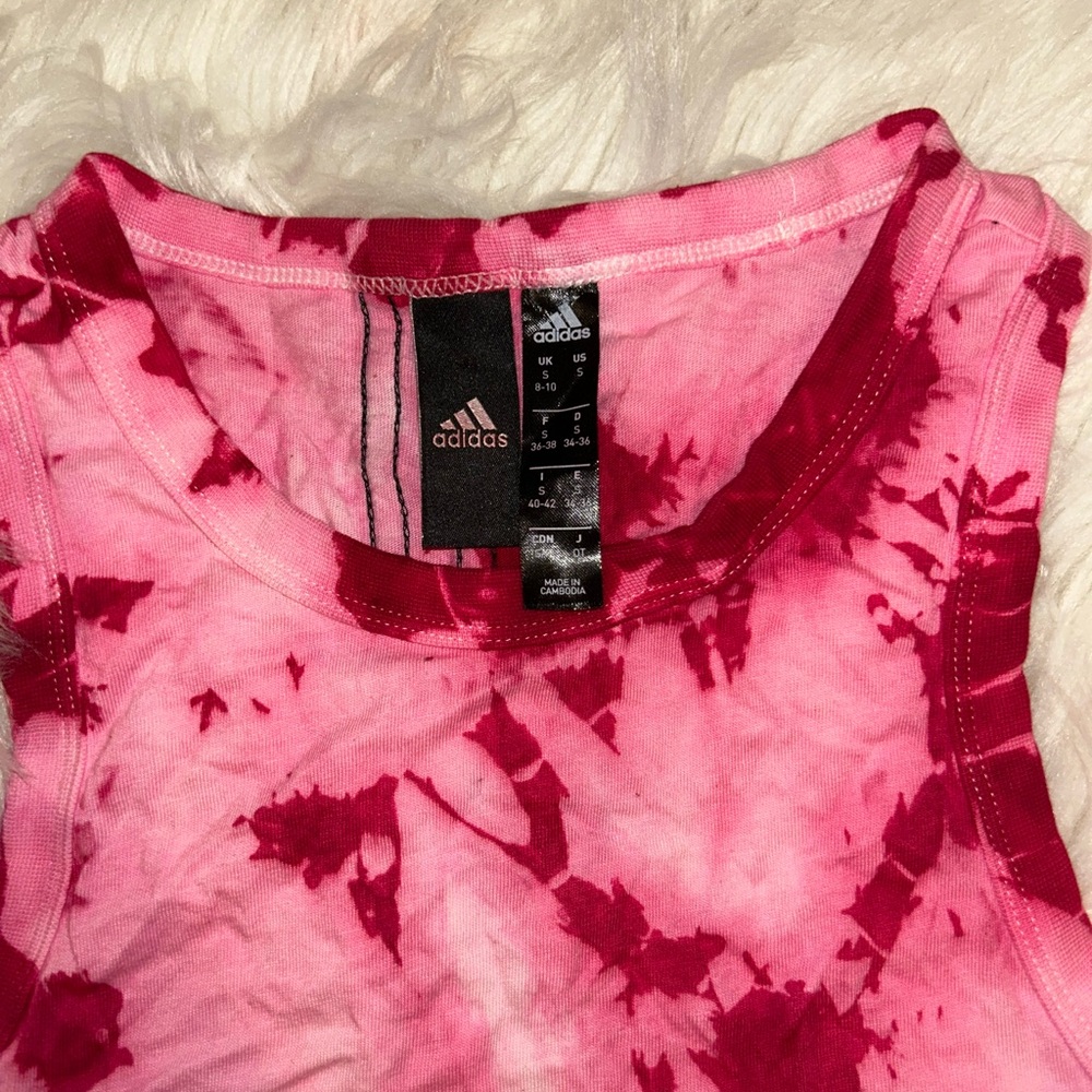 Adidas Pink and Red Tie-Dye Tank